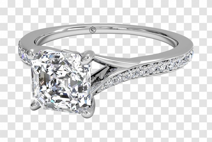 Diamond Engagement Ring Wedding Gold - Princess Cut Transparent PNG