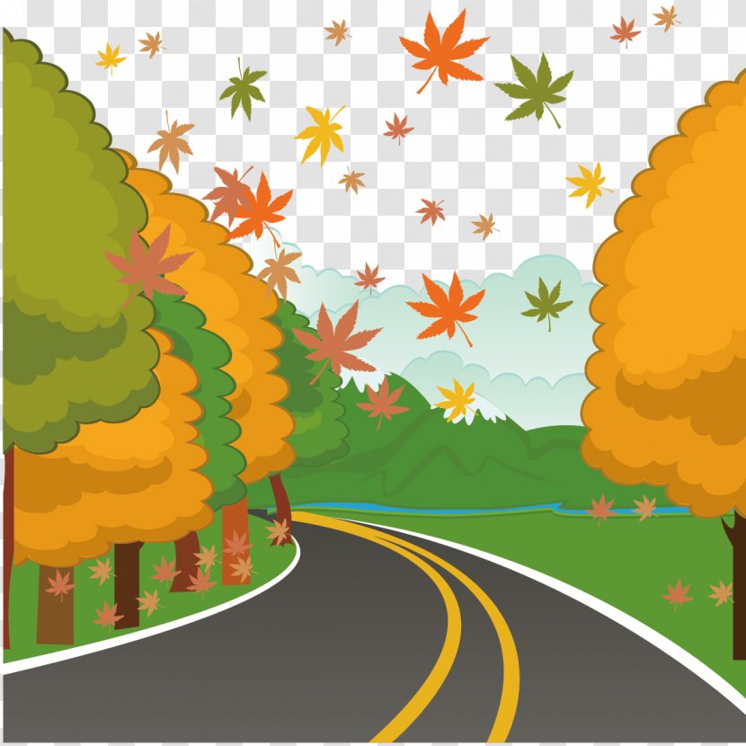 Adobe Illustrator Illustration - Cartoon - Countryside Road Transparent PNG