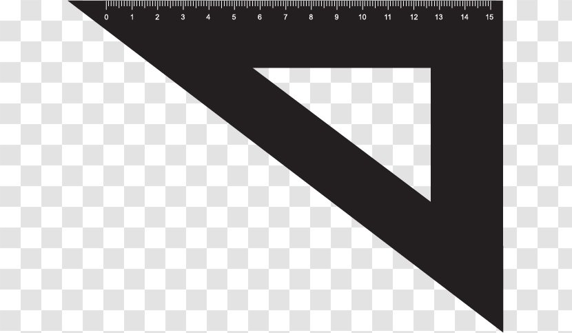 Black Brand White Pattern - Triangle Ruler Transparent PNG