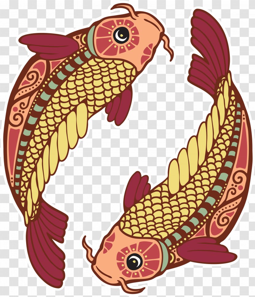 Pisces: February 19 To March 20 Aquarius: January 21-February Horoscope Zodiac - Capricorn - Koi Transparent PNG