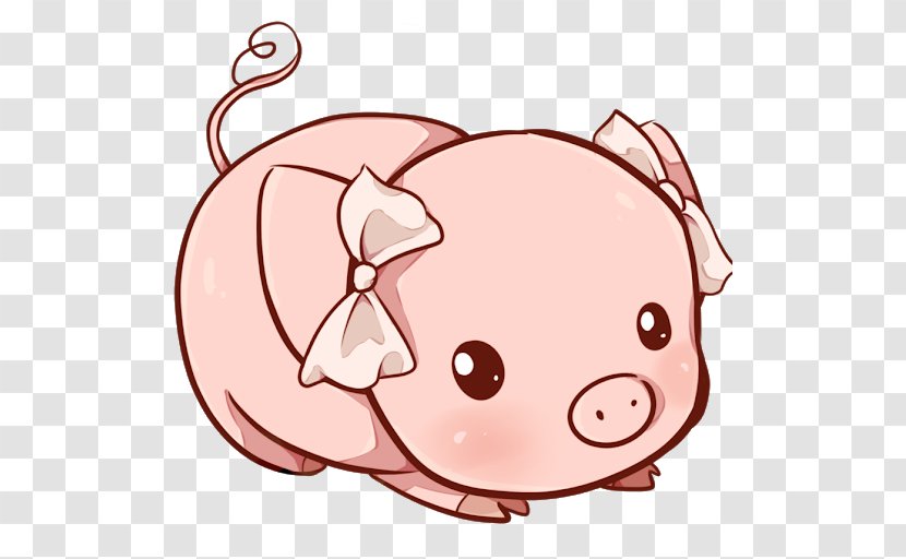 Pig Drawing Cuteness Cartoon Illustration - Line Art - Kawaii Imagenes Transparent PNG