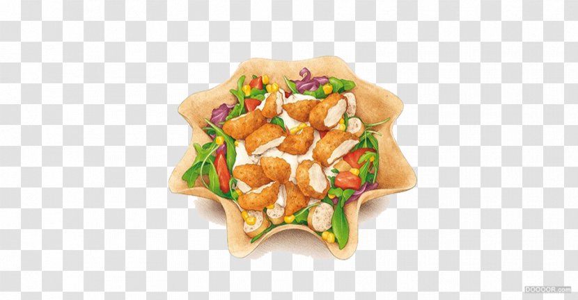 Fried Chicken Salad Fruit Xiaolongbao Waffle - Recipe - Simple Potato Vegetables Illustration Transparent PNG