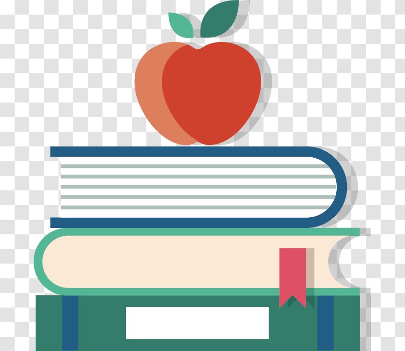 Francis Howell School District Cartoon - Blue - Books And Apple Vector Transparent PNG