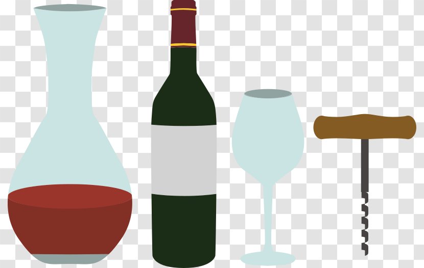 Red Wine Liquor Glass Bottle Champagne - Stemware - Decanters Transparent PNG
