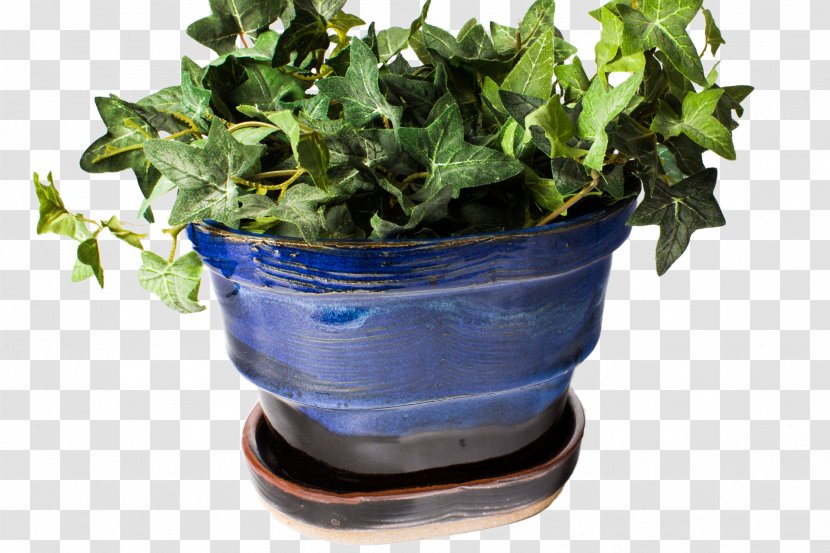 Spring Greens Cobalt Blue Herb Flowerpot - Ivy Transparent PNG