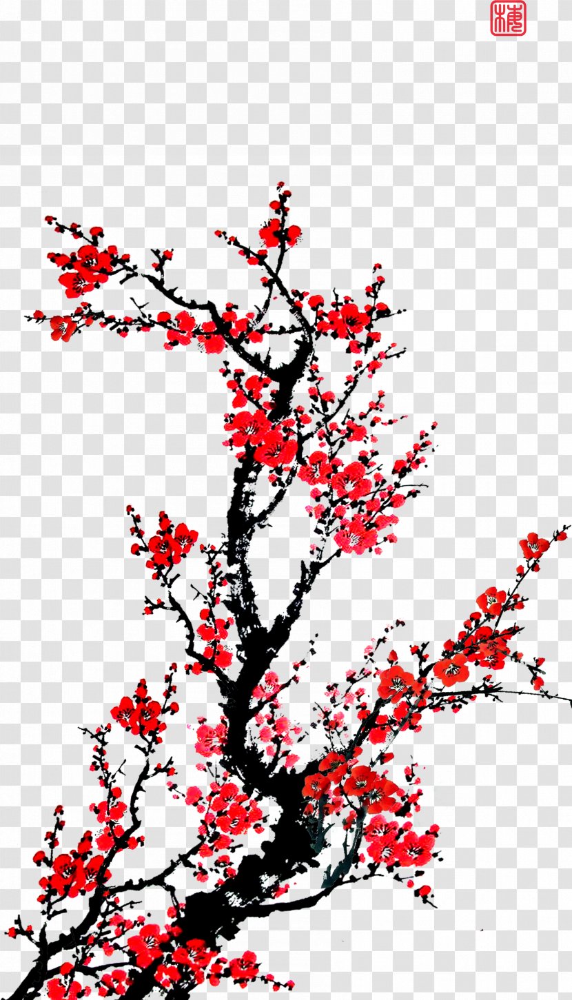 Plum Blossom Daoist Temple - Chinese Calligraphy - Flowers,flowers,Plum Flower Transparent PNG