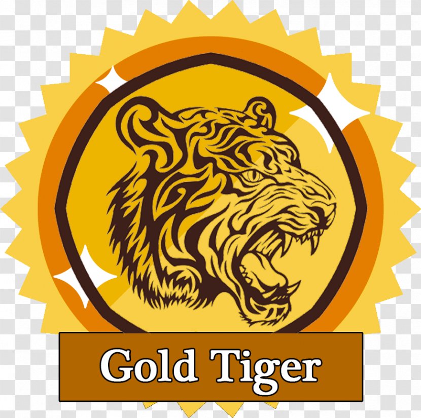 Golden Tiger White - Artwork - Certificate Gold Design Creeper Transparent PNG
