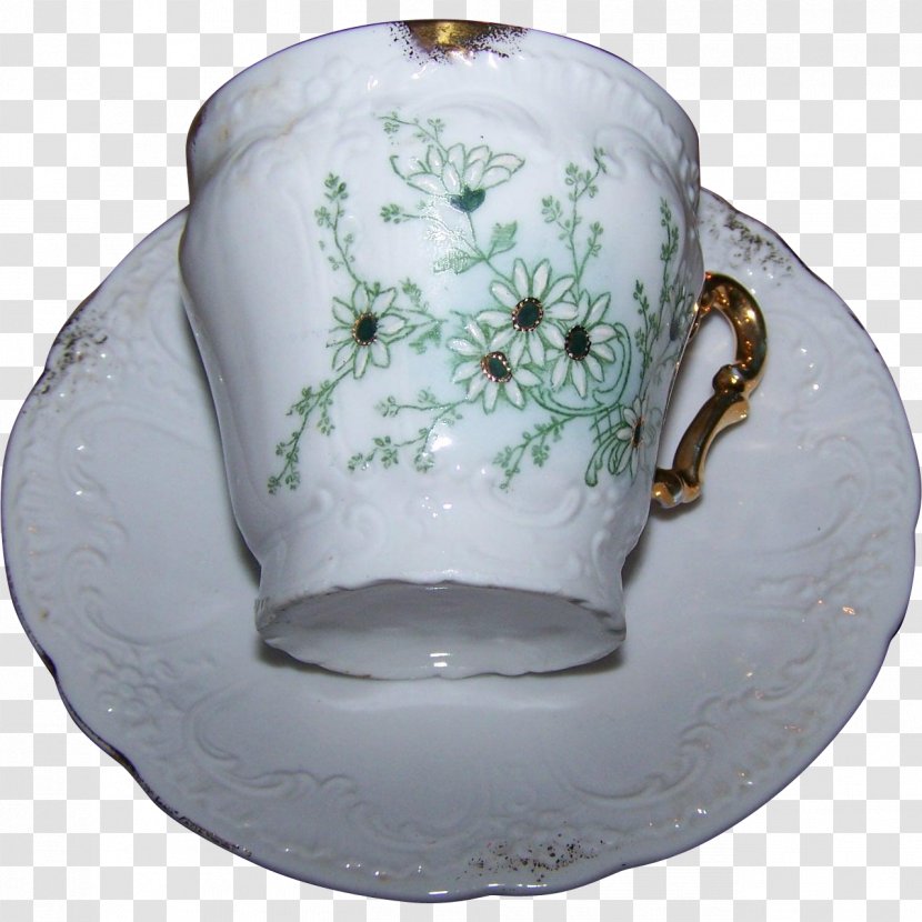 Coffee Cup Saucer Porcelain Tableware - Hand Painted Teacup Transparent PNG