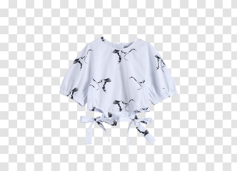 Sleeve T-shirt Blouse Clothing Swimsuit - Flower - Chinese Crane Transparent PNG