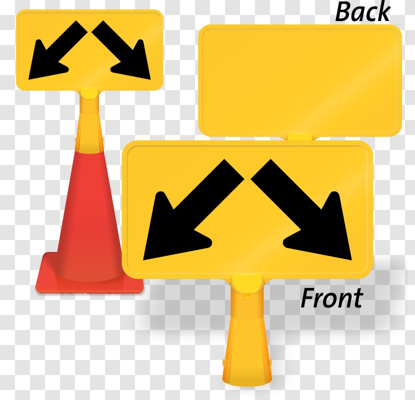 Arrow Traffic Sign Walking Image - Yellow - Clearance Promotional Material Transparent PNG