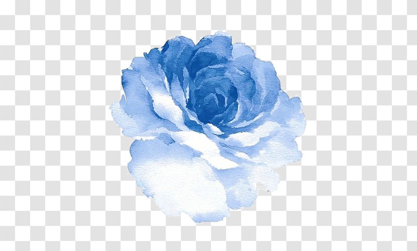 Watercolour Flowers Watercolor Painting Blue Rose - Semi-circular Dancing Petals Transparent PNG