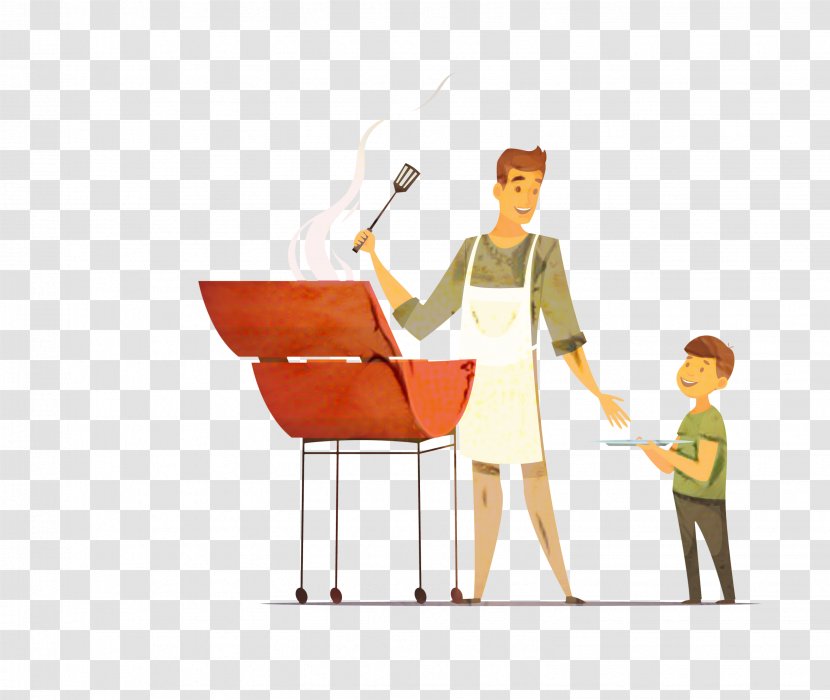 Barbecue Cartoon - Standing - Gesture Table Transparent PNG