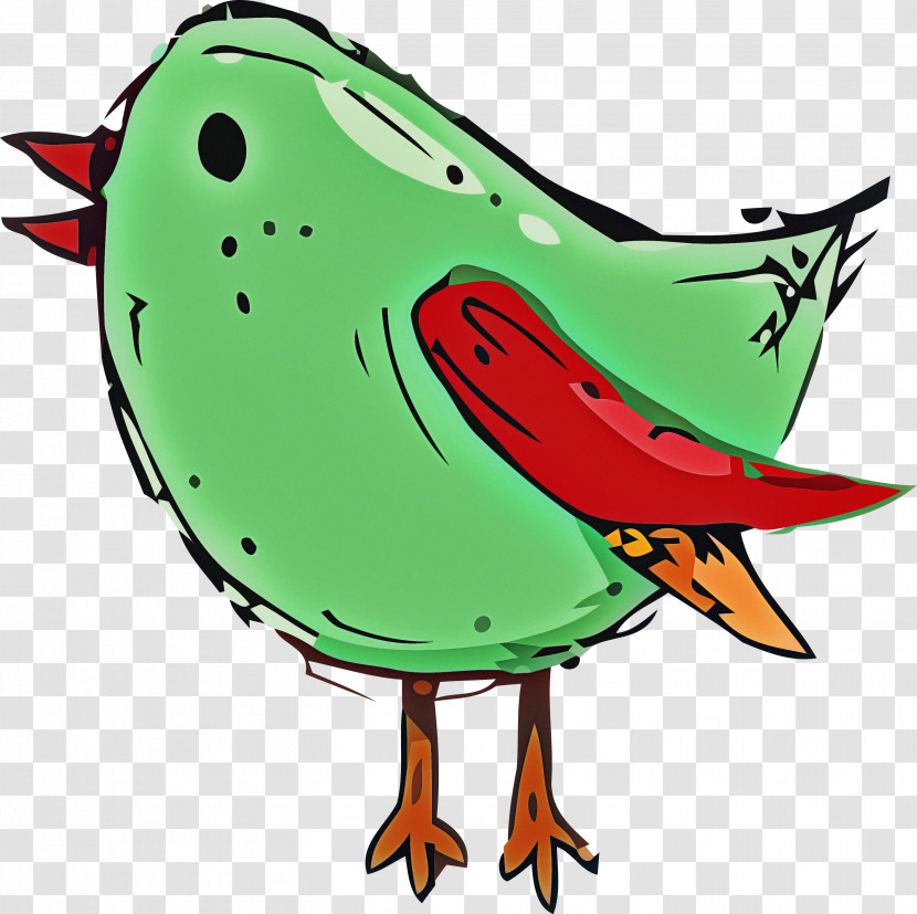 Cartoon Green Beak Transparent PNG