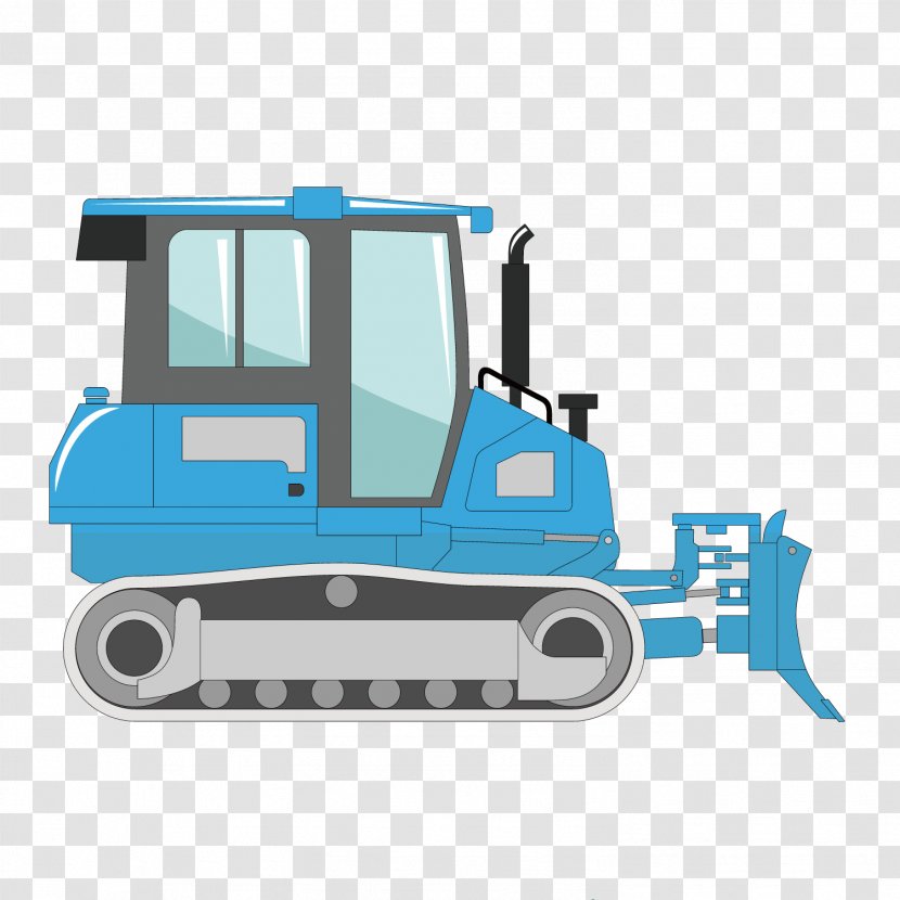 Excavator Bulldozer - Product Design - Vector Blue Transparent PNG