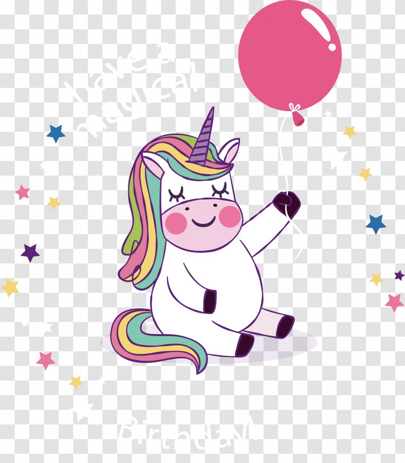 Birthday Party Unicorn YouTube Wish - A White Sky With Balloon Transparent PNG