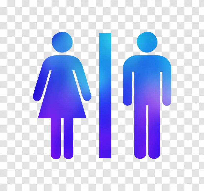 Unisex Public Toilet Bathroom Sticker - Electric Blue Transparent PNG