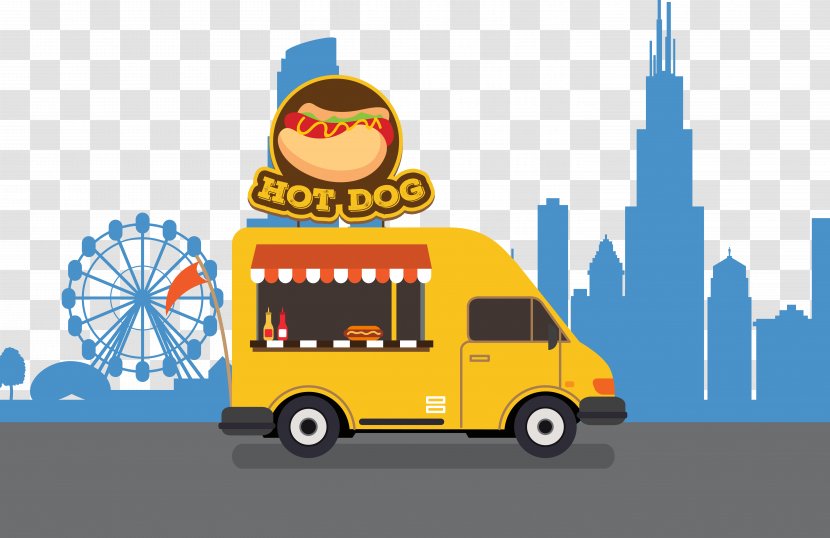 Hot Dog Hamburger Fast Food - Street - Vector Car Transparent PNG