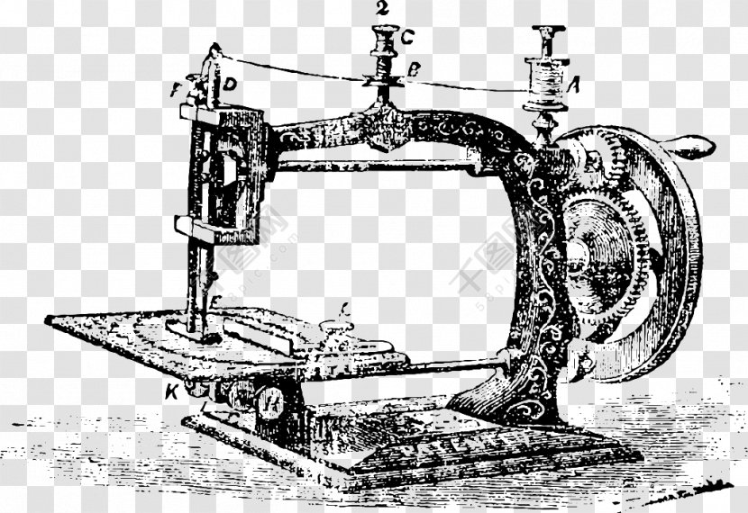 Sewing Machines Pattern Notions Design - Drawing - Art Group Transparent PNG