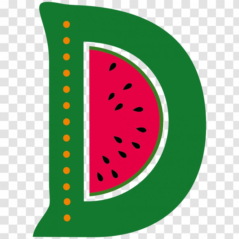 Watermelon Letter D Alphabet Clip Art - Flowering Plant Transparent PNG