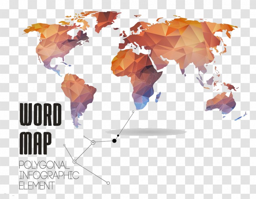 World Map Globe - Low Polygon Transparent PNG