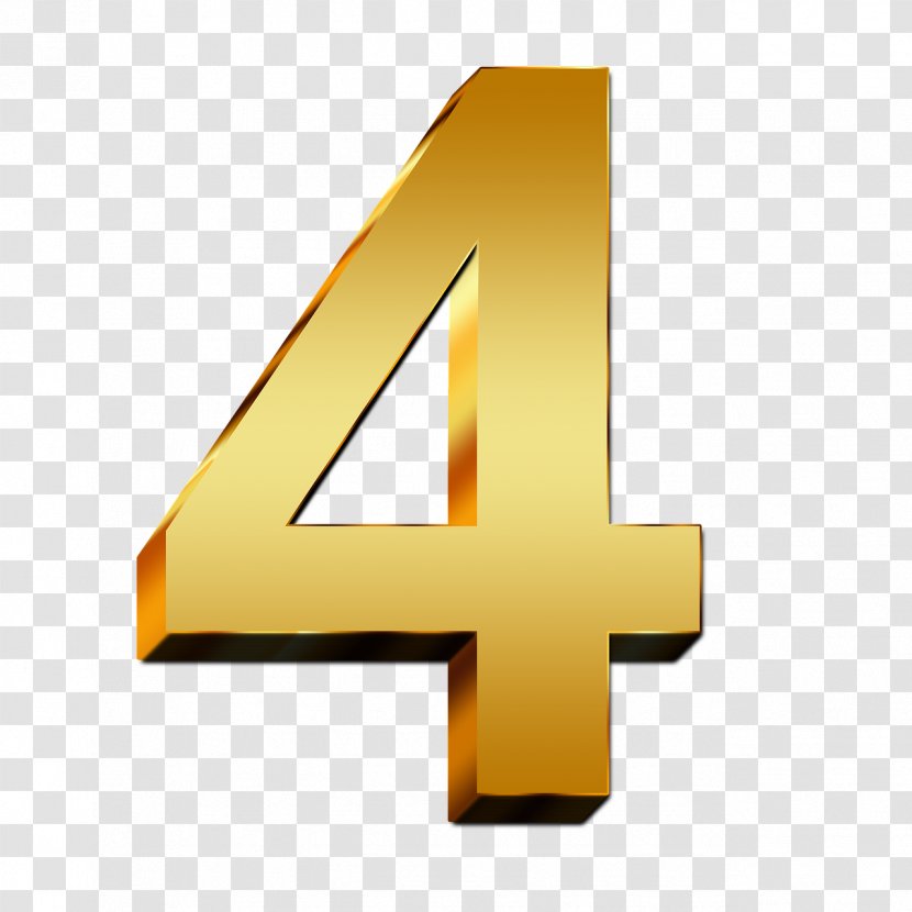 4 Number - Orange - Numerical Digit Transparent PNG