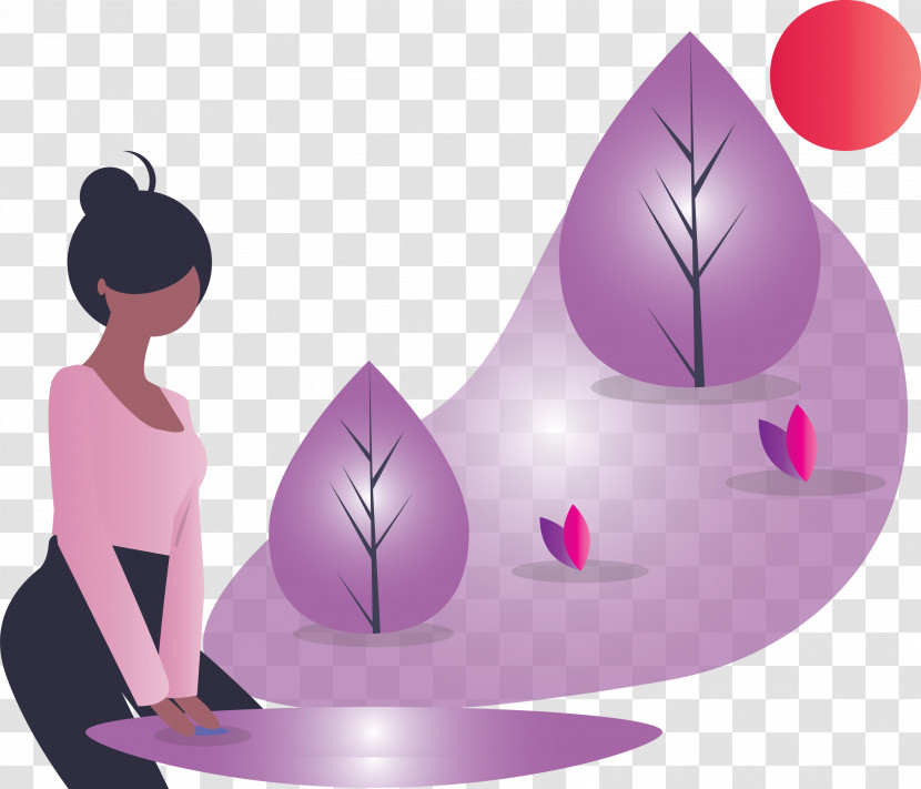 Purple Violet Tree Headgear Animation Transparent PNG
