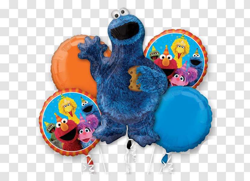 Cookie Monster Elmo Balloon Party Birthday - Flower Bouquet Transparent PNG