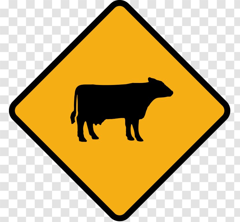 Cattle Traffic Sign Road Warning - Area Transparent PNG