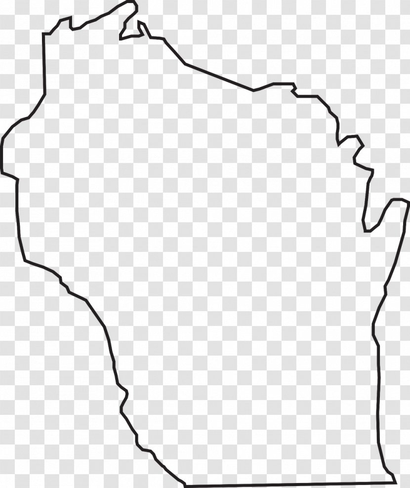 Wisconsin Vector Map Clip Art - Black And White Transparent PNG
