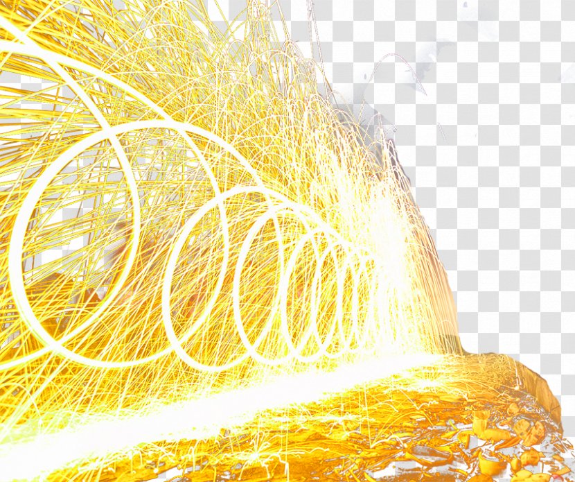Light - Atmosphere - Yellow Atmospheric Rotation Effect Element Transparent PNG