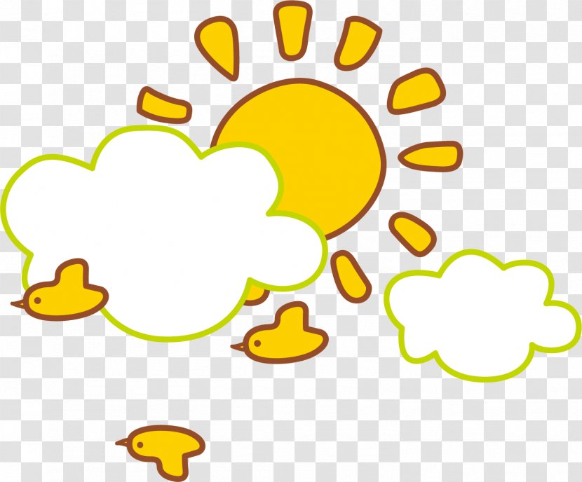 Cloud Sun Clip Art - Cartoon Yellow Transparent PNG