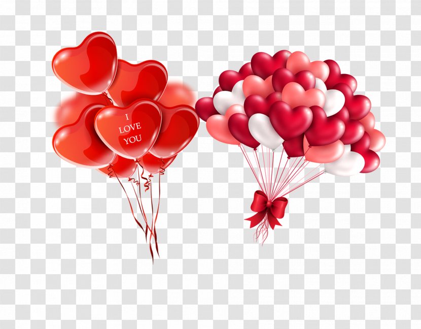 Heart Valentines Day Balloon Red - Valentine S - Balloons Float Transparent PNG