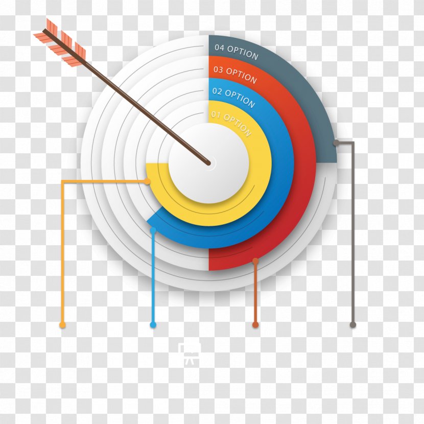 Infographic Download Pie Chart - Bullseye - PPT Vector Arrows Transparent PNG