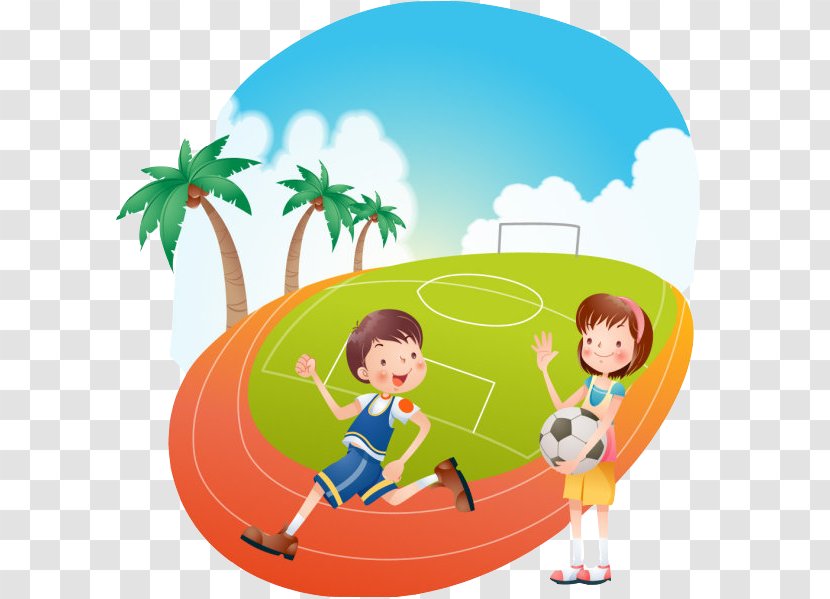 Schoolyard Cartoon - Happy Sport Transparent PNG