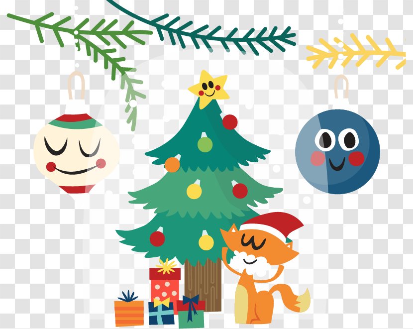 Christmas Tree Ornament Illustration - Decor - Small Fox Transparent PNG