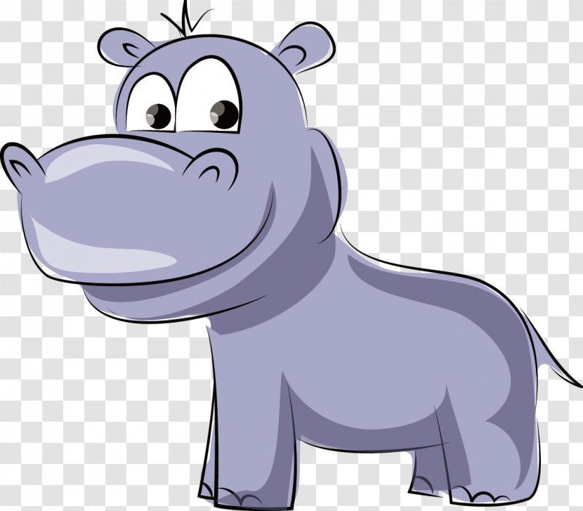 Dog Hippopotamus Cartoon - Purple - Hippo Vector Transparent PNG