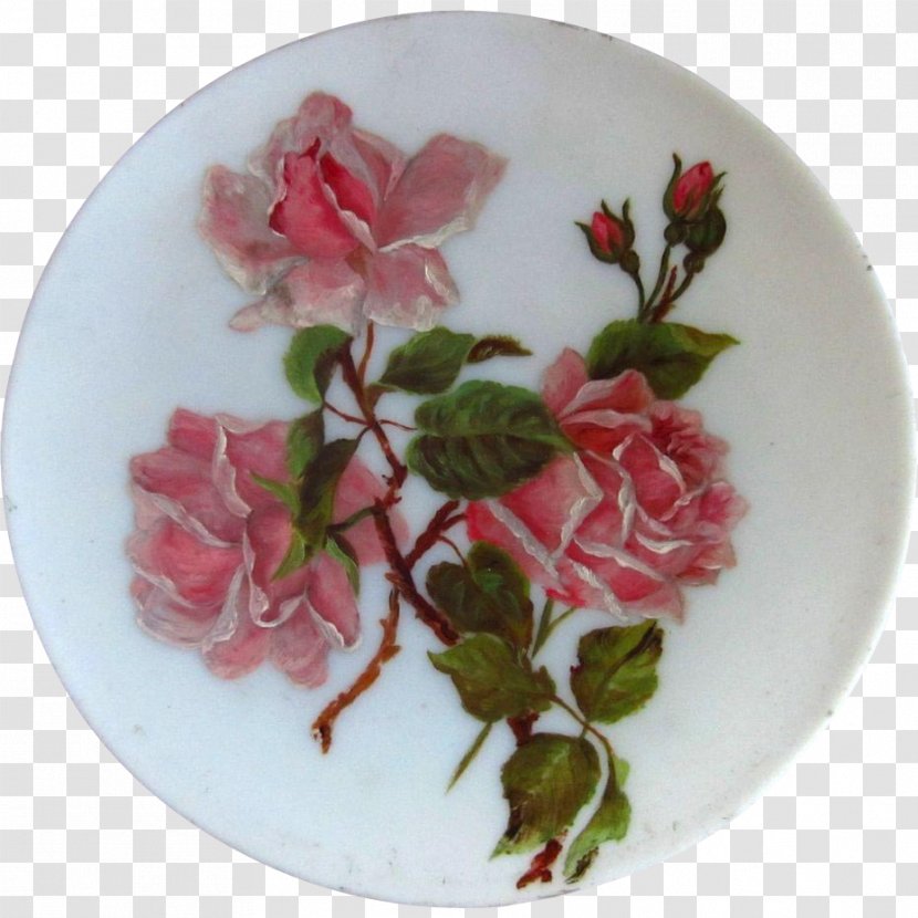 Pink M Flowerpot - Hand-painted Flowers Transparent PNG