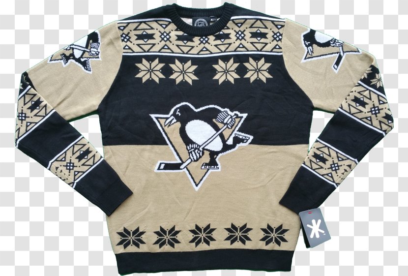 Sweater Sleeve T-shirt Christmas Jumper Outerwear - Boston Bruins - Pittsburgh Penguins Transparent PNG
