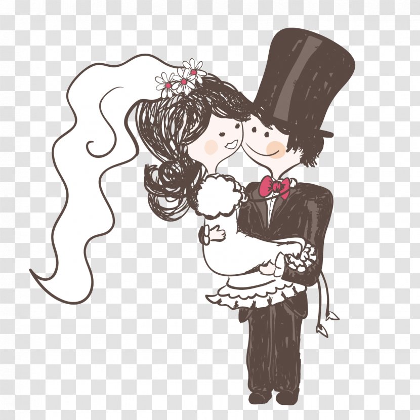 Bridegroom Wedding Clip Art - Watercolor - Cute Bride And Groom Transparent PNG