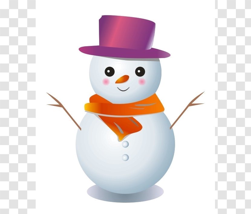 Snowman Cartoon Winter - Bird Transparent PNG