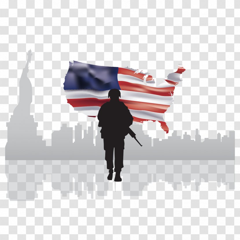 Statue Of Liberty Caffxc3xa8 Americano Flag The United States Soldier - Veteran - American Vector Transparent PNG