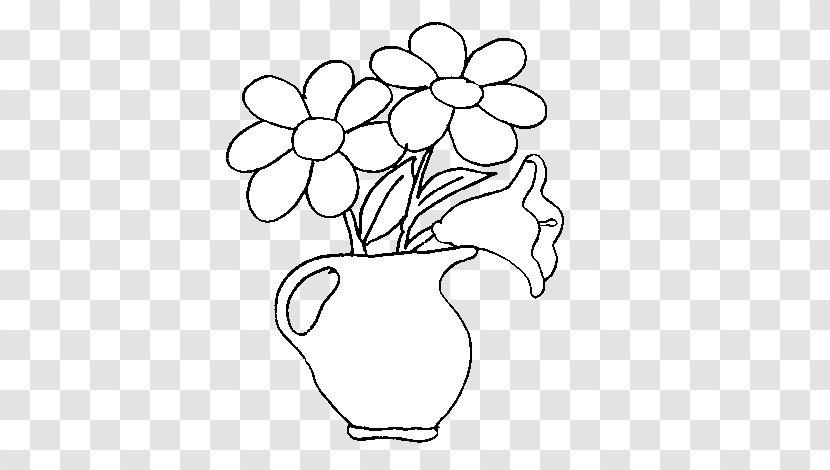 A Vase Of Flowers Drawing Coloring Book Painting Transparent PNG