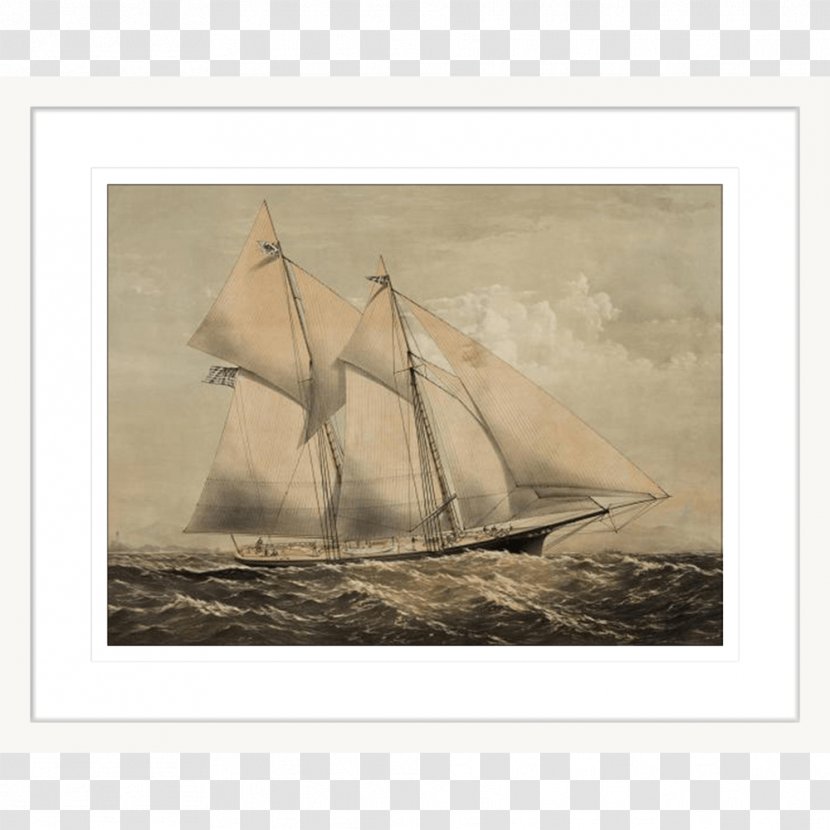 Schooner New York City Yacht Clipper Brigantine - Sailing Ship - Watercolor Boat Transparent PNG
