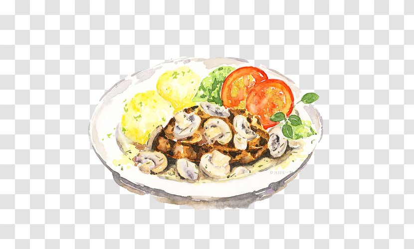 Italian Cuisine Fish Ball Meat Abalone Seafood - Food - Hand Painting Material Picture Transparent PNG