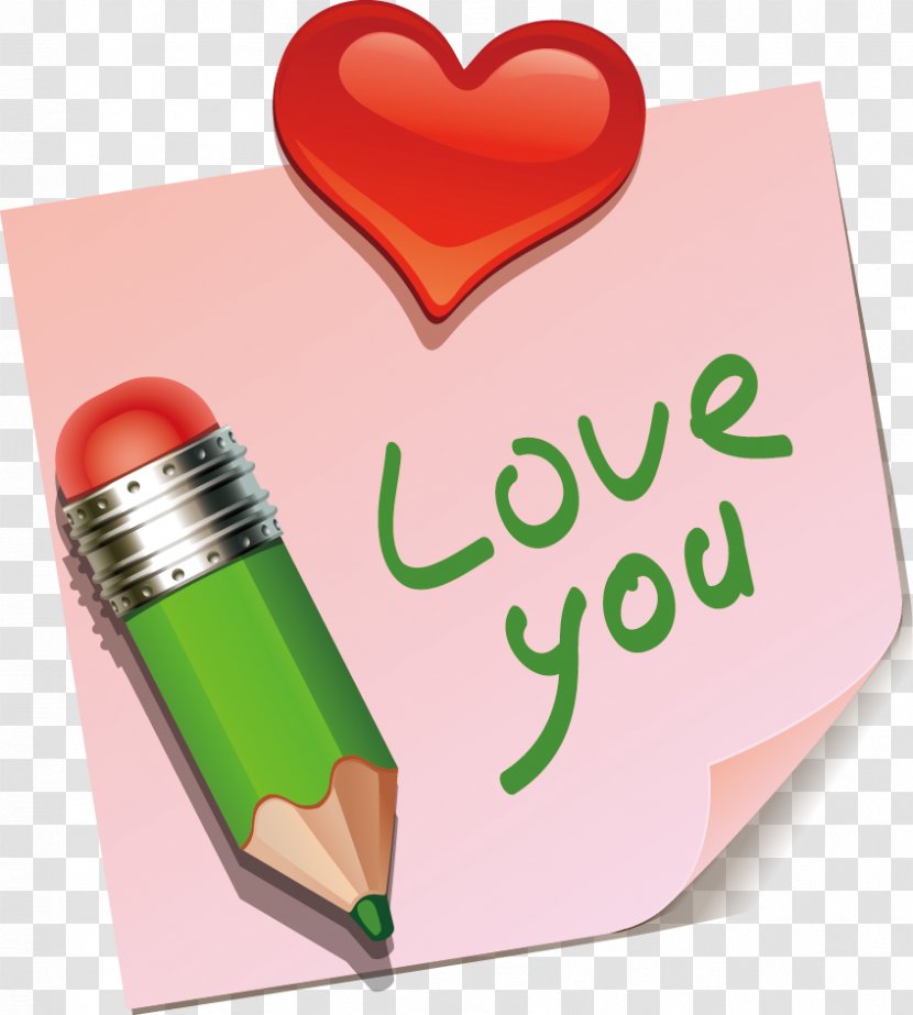 Cartoon Pencil - Dia Dos Namorados - Valentine Labels Transparent PNG