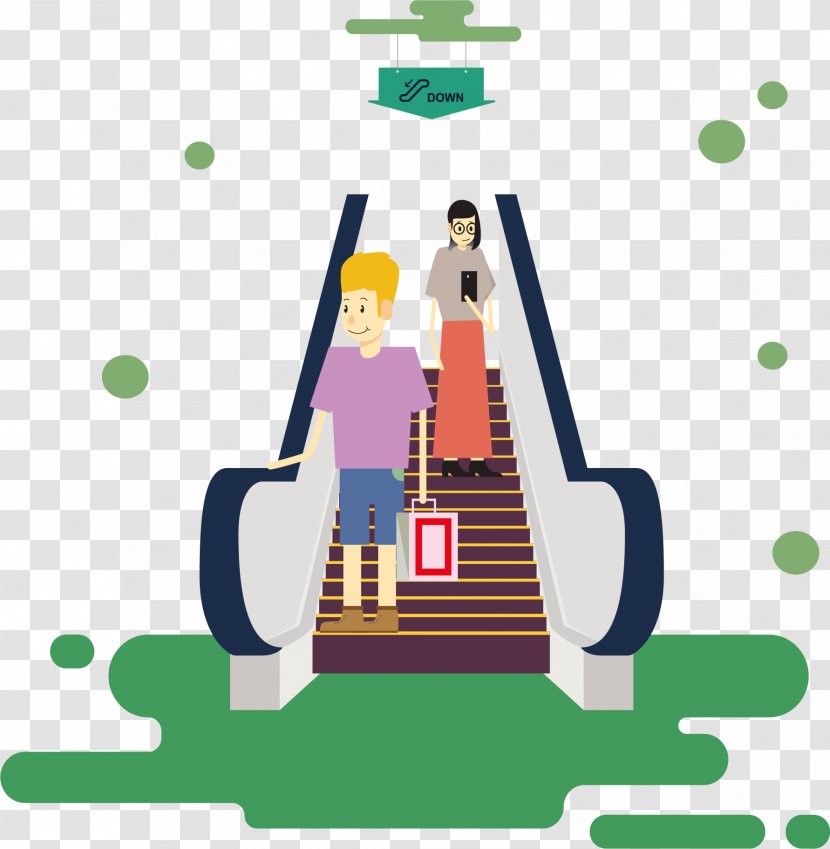Rapid Transit Escalator Elevator Stairs - Mall Transparent PNG