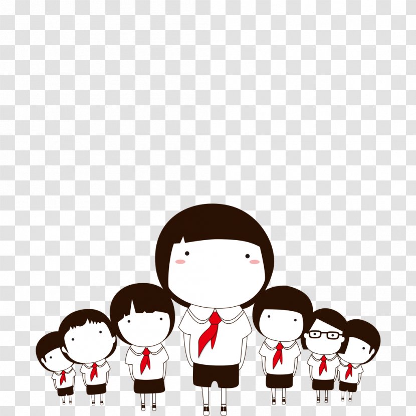 Student Guangzhou Learning First Day Of School - Young Pioneers China - Oath Under The National Flag Cartoon Transparent PNG