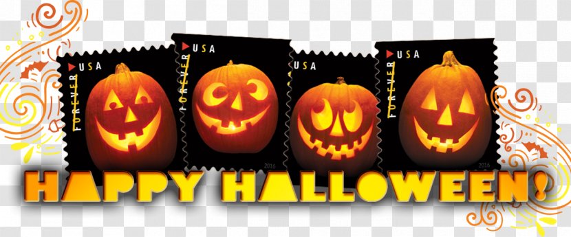 Jack-o'-lantern Halloween United States Postal Service Postage Stamps - Zazzle - Past Transparent PNG