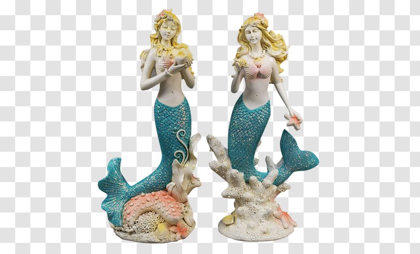 Mermaid Legendary Creature Figurine Sea Creations Seahorse - Mythical - Seashells Transparent PNG