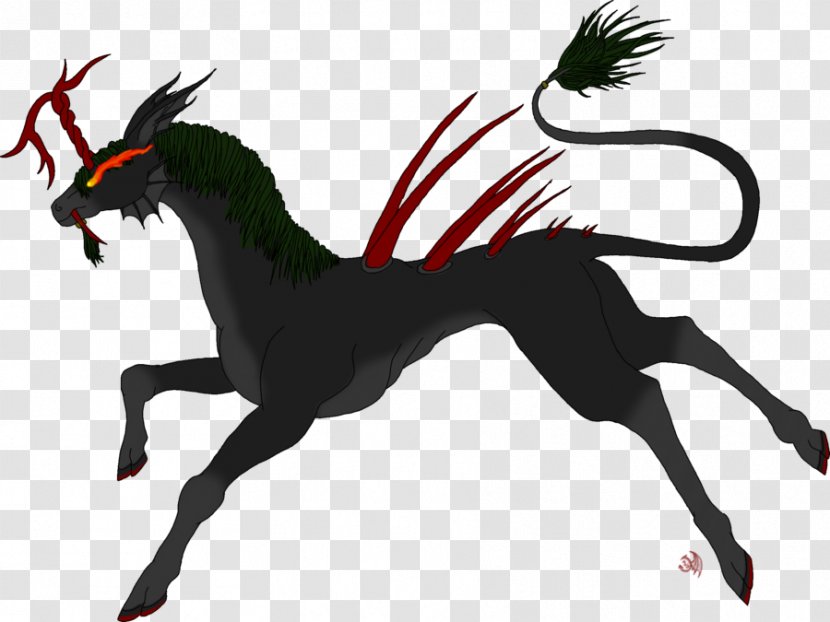 Demon Horse Unicorn Drawing Devil - Mane - Horn Transparent PNG
